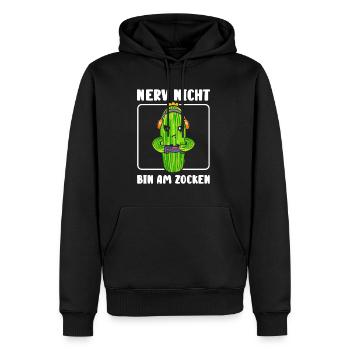 Nerv nicht bin am zocken Gamer Kaktus - Männer Premium Bio Hoodie - Schwarz - Vorne - Nico (187cm)