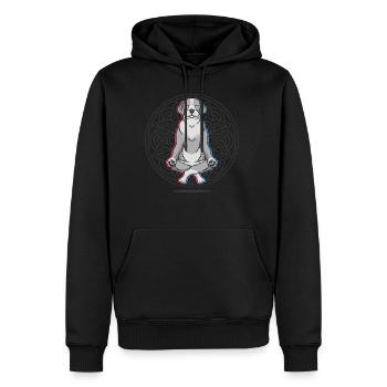 Namaste Chien Mandala Lotus Chien de méditation - Sweat à capuche Premium bio Homme - noir - Devant - Nico (187cm)