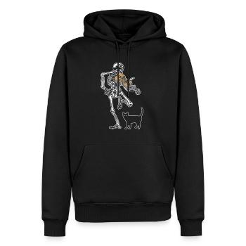 Skeleton Violin Cat - Männer Premium Bio Hoodie - Schwarz - Vorne - Nico (187cm)