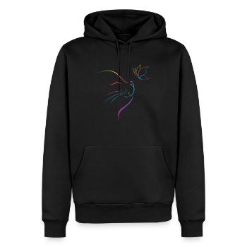 Cat Line Art With Butterfly Cat - Männer Premium Bio Hoodie - Schwarz - Vorne - Nico (187cm)