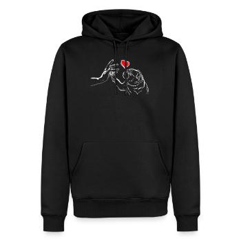 Carlin aime High Five - Sweat à capuche Premium bio Homme - noir - Devant - Nico (187cm)
