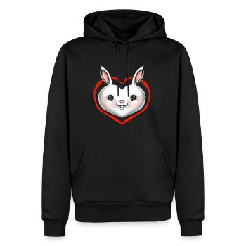 Sweet Easter Rabbit Heart On Easter - Männer Premium Bio Hoodie - Schwarz - Vorne - Nico (187cm)