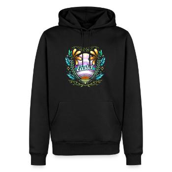 Easter Egg With Ornaments And Feathers on Easter - Männer Premium Bio Hoodie - Schwarz - Vorne - Nico (187cm)