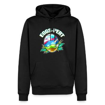 Funny Easter Egg With Lettering Eggs-pert On - Männer Premium Bio Hoodie - Schwarz - Vorne - Nico (187cm)