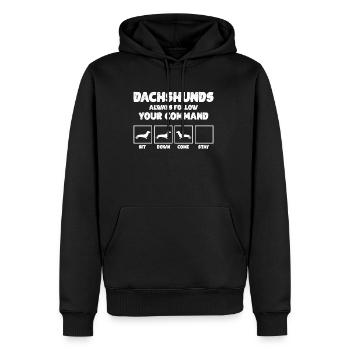 Teckel Tricks Chien Cadeau Saussage Chien Teckel - Sweat à capuche Premium bio Homme - noir - Devant - Nico (187cm)