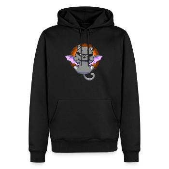 Katze Fledermaus - Männer Premium Bio Hoodie - Schwarz - Vorne - Nico (187cm)