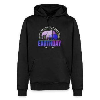 Logo Purple African Elefant Animals For Earth Day - Männer Premium Bio Hoodie - Schwarz - Vorne - Nico (187cm)