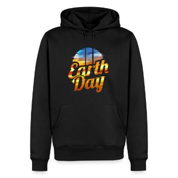Coucher de soleil avec des oiseaux volants pour le Jour de la Terre - Sweat à capuche Premium bio Homme - noir - Devant - Nico (187cm)