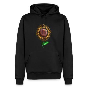 Sunflower With Earth In The Middle For Earth Day - Männer Premium Bio Hoodie - Schwarz - Vorne - Nico (187cm)