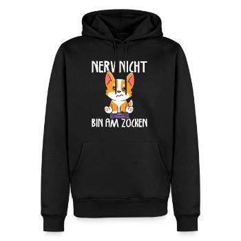 Nerv nicht bin am zocken Gamer Hund - Männer Premium Bio Hoodie - Schwarz - Vorne - Nico (187cm)