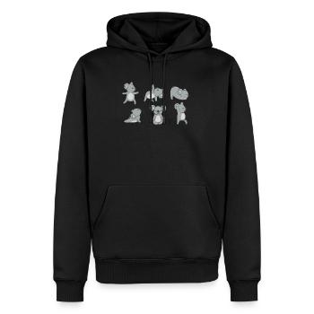 Yoga Koala - Sweat à capuche Premium bio Homme - noir - Devant - Nico (187cm)