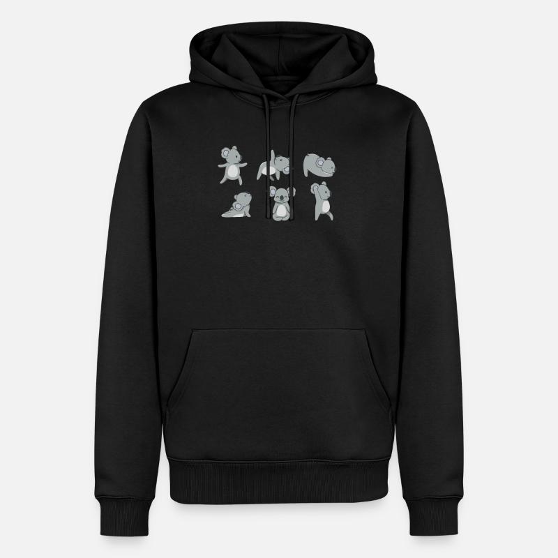 Yoga Koala - Männer Premium Bio Hoodie - Schwarz