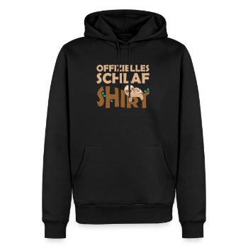 Offizielles Schlafshirt Faultier - Männer Premium Bio Hoodie - Schwarz - Vorne - Nico (187cm)