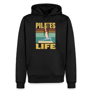 Méditation, Zen Yoga et Pilates - Sweat à capuche Premium bio Homme - noir - Devant - Nico (187cm)