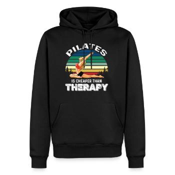 Meditation, Zen Yoga and Pilates - Men’s Premium Organic Hoodie - black - Front - Nico (187cm)