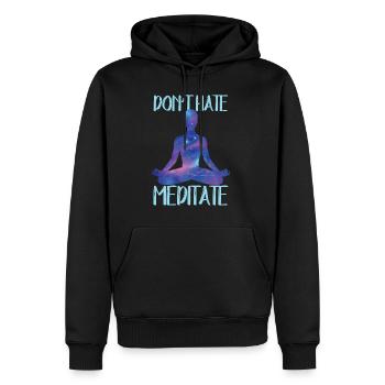 Meditation, Zen Yoga and Pilates - Men’s Premium Organic Hoodie - black - Front - Nico (187cm)