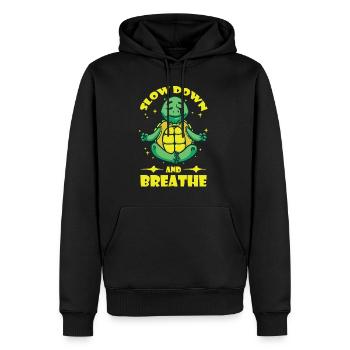 Méditation, Zen Yoga et Pilates - Sweat à capuche Premium bio Homme - noir - Devant - Nico (187cm)