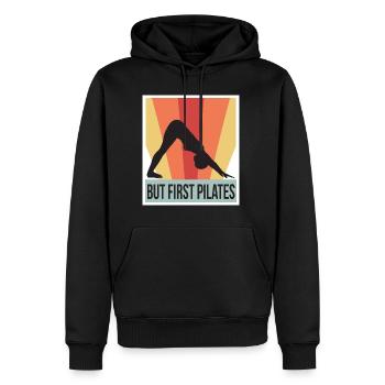 Meditation, Zen Yoga und Pilates - Männer Premium Bio Hoodie - Schwarz - Vorne - Nico (187cm)