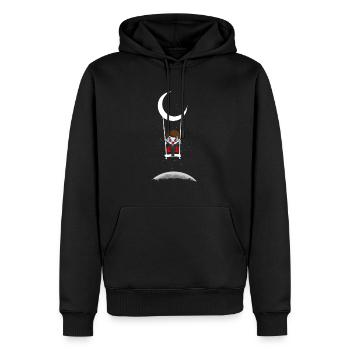 Dracula On Moon Swing Creepy Halloween - Sweat à capuche Premium bio Homme - noir - Devant - Nico (187cm)