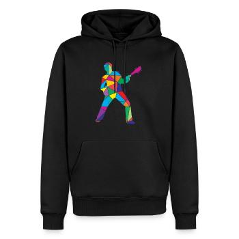 Guitare Polygon Guitaristes - Sweat à capuche Premium bio Homme - noir - Devant - Nico (187cm)