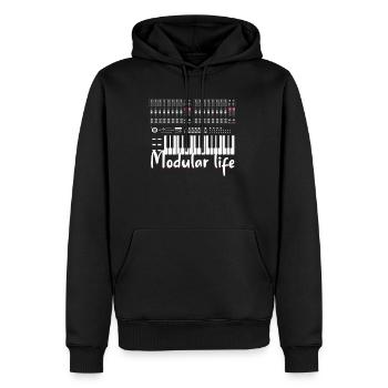 Modular Life DJ Pult Audio Musik Synthesizer - Männer Premium Bio Hoodie - Schwarz - Vorne - Nico (187cm)
