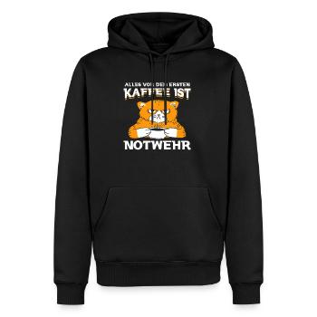 Alles Vor Dem Ersten Kaffee Ist Notwehr Katze - Männer Premium Bio Hoodie - Schwarz - Vorne - Nico (187cm)