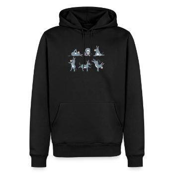 Yoga Esel Meditation Esel macht Yoga Übungen - Männer Premium Bio Hoodie - Schwarz - Vorne - Nico (187cm)