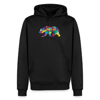 Bear Polygon Low Poly Wild Animal - Men’s Premium Organic Hoodie - black - Front - Nico (187cm)