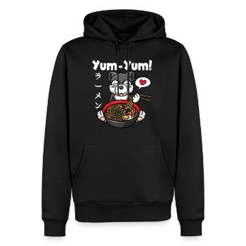 Yum Yum Japan Anime Ramen Nudel Hund - Männer Premium Bio Hoodie - Schwarz - Vorne - Nico (187cm)