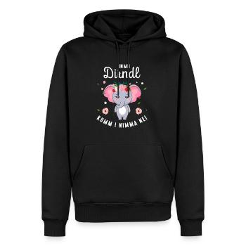 In Mei Dirndl Kumm I Nimma Nei Tracht Ersatz - Männer Premium Bio Hoodie - Schwarz - Vorne - Nico (187cm)