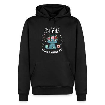 In Mei Dirndl Kumm I Nimma Nei Tracht Ersatz - Männer Premium Bio Hoodie - Schwarz - Vorne - Nico (187cm)