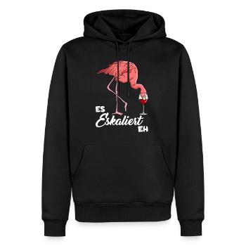 Ça dégénère quand même Flamingo - Sweat à capuche Premium bio Homme - noir - Devant - Nico (187cm)