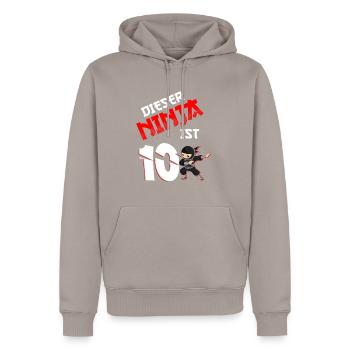 10. Geburtstag Junge 10 Jahre alt - Männer Premium Bio Hoodie - Taupe - Vorne - Nico (187cm)