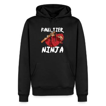 Faultier Ninja - Männer Premium Bio Hoodie - Schwarz - Vorne - Nico (187cm)