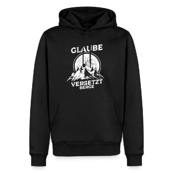 Glaube Versetzt Berge Religion Jesus Kreuz Gott - Männer Premium Bio Hoodie - Schwarz - Vorne - Nico (187cm)