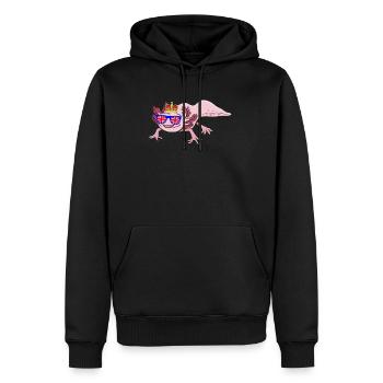 Axolotl der die Krone Englands trägt - Männer Premium Bio Hoodie - Schwarz - Vorne - Nico (187cm)
