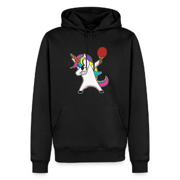 Dabbing Einhorn Ping Pong Tischtennis - Männer Premium Bio Hoodie - Schwarz - Vorne - Nico (187cm)