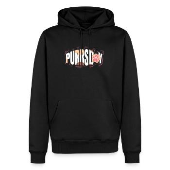 Logo Purrsday With Cat Paw On Purrsday - Männer Premium Bio Hoodie - Schwarz - Vorne - Nico (187cm)