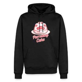 Sweet Cat Paw Birthday Cake On Purrsday - Men’s Premium Organic Hoodie - black - Front - Nico (187cm)
