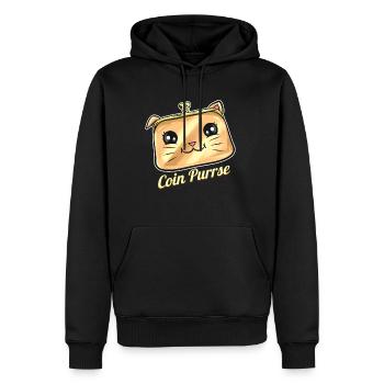 Cat Wallet Coin Purrse On Purrsday - Männer Premium Bio Hoodie - Schwarz - Vorne - Nico (187cm)