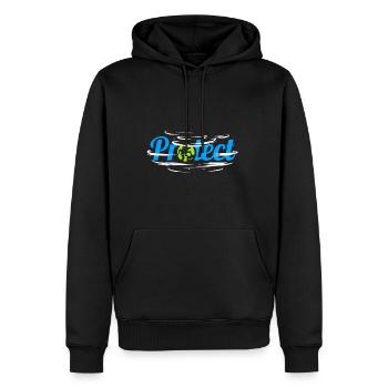 Logo Protect Earth With Clouds For Earth Day - Männer Premium Bio Hoodie - Schwarz - Vorne - Nico (187cm)
