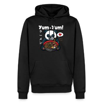 Anime Panda Ramen Nudeln Manga Kawaii - Männer Premium Bio Hoodie - Schwarz - Vorne - Nico (187cm)