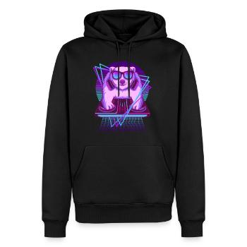 Party Music Techno Polar Bear Vaporwave DJ Polar Bear - Sweat à capuche Premium bio Homme - noir - Devant - Nico (187cm)