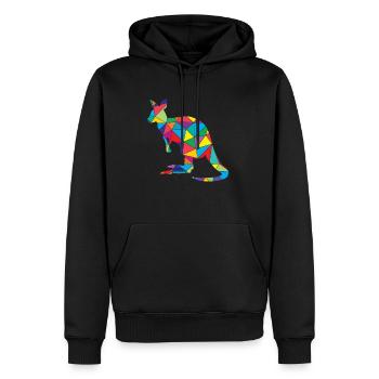Kangourou à géométrie Kangourou à faible poly - Sweat à capuche Premium bio Homme - noir - Devant - Nico (187cm)