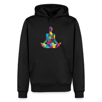 Yoga Pose Polygon Zen Meditation - Männer Premium Bio Hoodie - Schwarz - Vorne - Nico (187cm)