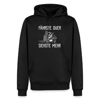 Fährste Quer Siehste Mehr Auto Drift - Männer Premium Bio Hoodie - Schwarz - Vorne - Nico (187cm)