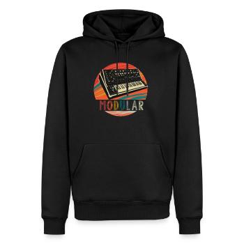 Synthétiseur musical électronique modulaire - Sweat à capuche Premium bio Homme - noir - Devant - Nico (187cm)