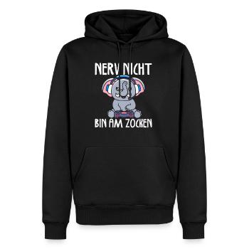 Nerv nicht bin am zocken Gamer Elefant - Männer Premium Bio Hoodie - Schwarz - Vorne - Nico (187cm)