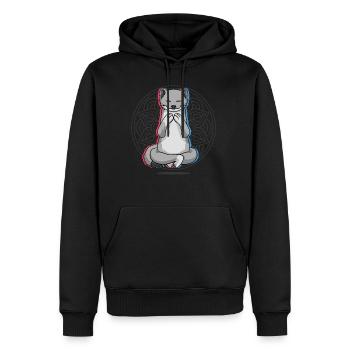 Yoga Weasel Ferret Yoga - Sweat à capuche Premium bio Homme - noir - Devant - Nico (187cm)