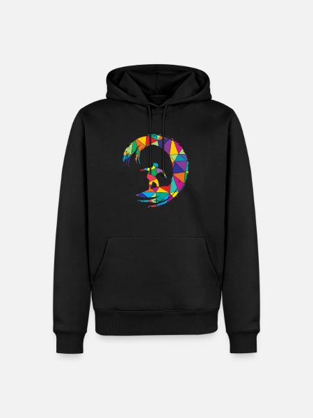 Surfeur Polygone Surfeurs - Sweat à capuche Premium bio Homme - noir